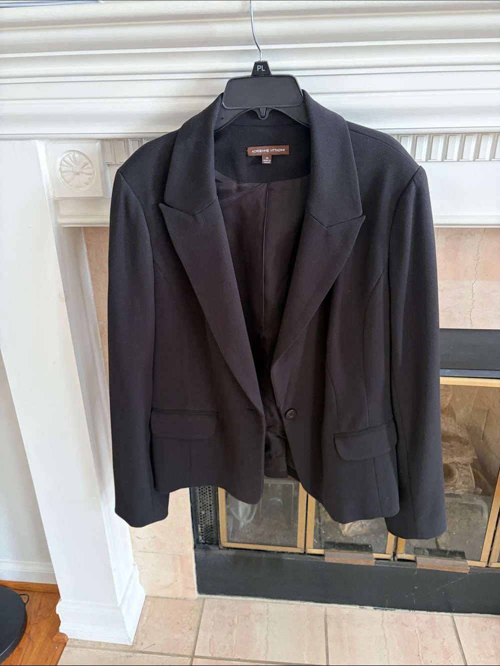 Adrienne Vittadini Black Tailored Single-Button Blazer